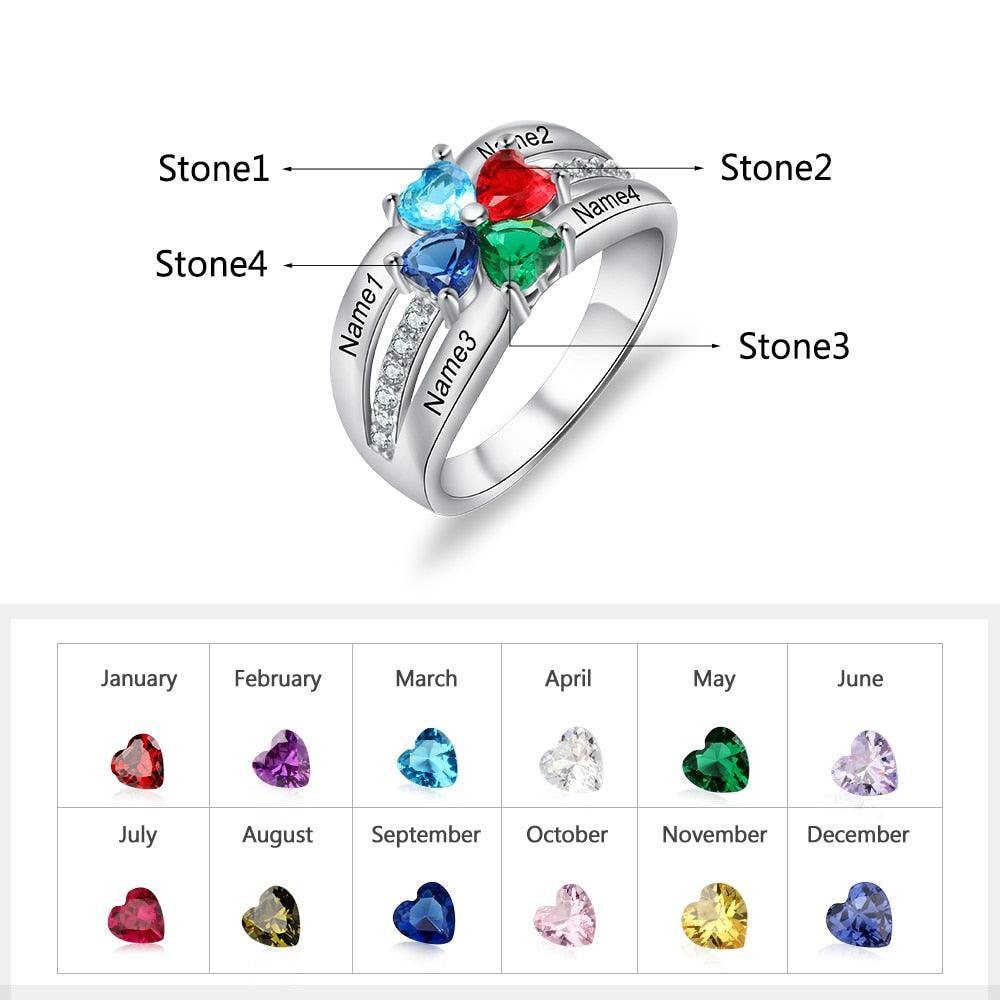 Personalized 925 Sterling Silver Promise Ring On-Trendy Fashion Jewelry Gift Suitable To All Women - Personalized Jewel