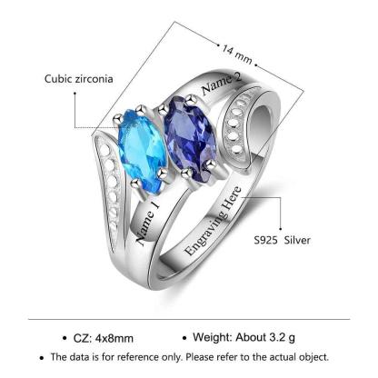Personalized 925 Sterling Silver Promise Ring-Personalized Jewels