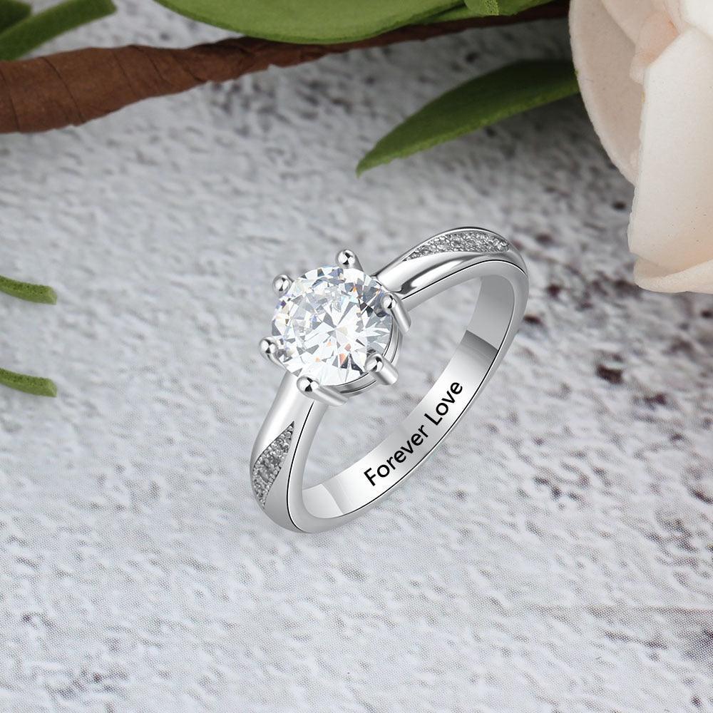 Personalized 925 Sterling Silver Rings - Classic Wedding Ring - Gifts for Women - Personalized Jewel