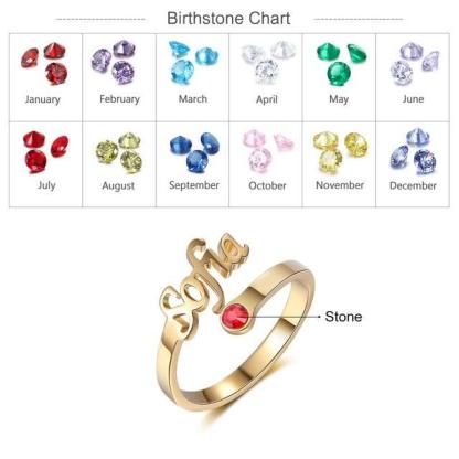 Personalized 925 Sterling Silver Rings for Mother Adjustable Women Nameplate Ring - Personalized Jewel
