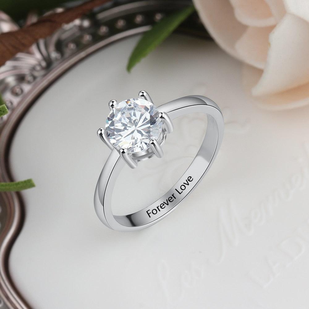 Personalized 925 Sterling Silver Rings for Women – Simple Accessories – Engraved Names – Trendy Anniversary Jewelry Gift - Personalized Jewel