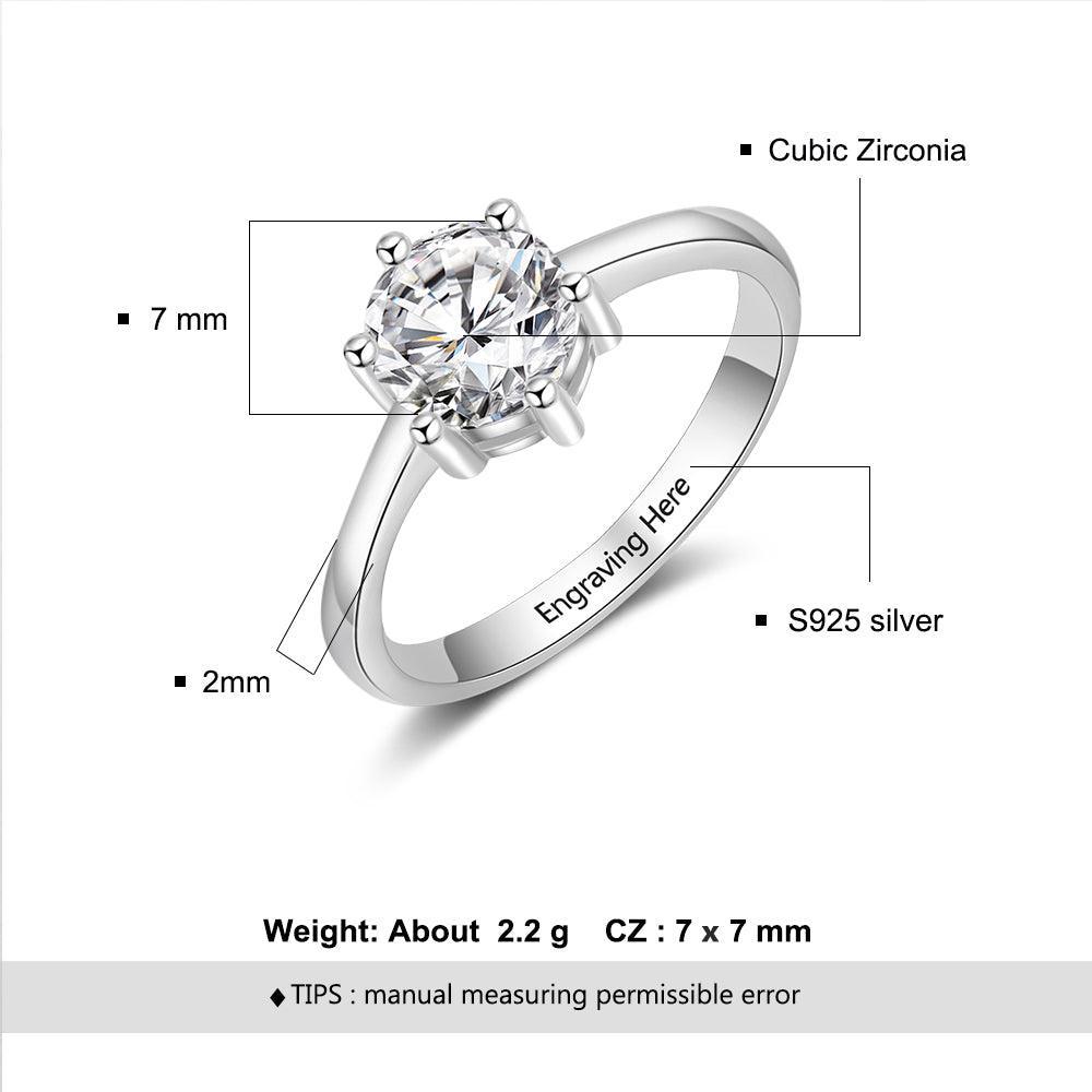 Personalized 925 Sterling Silver Rings for Women – Simple Accessories – Engraved Names – Trendy Anniversary Jewelry Gift - Personalized Jewel
