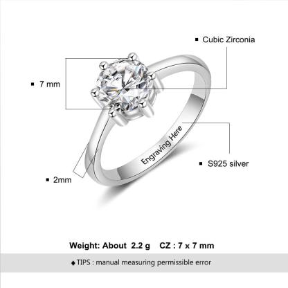 Personalized 925 Sterling Silver Rings for Women – Simple Accessories – Engraved Names – Trendy Anniversary Jewelry Gift - Personalized Jewel