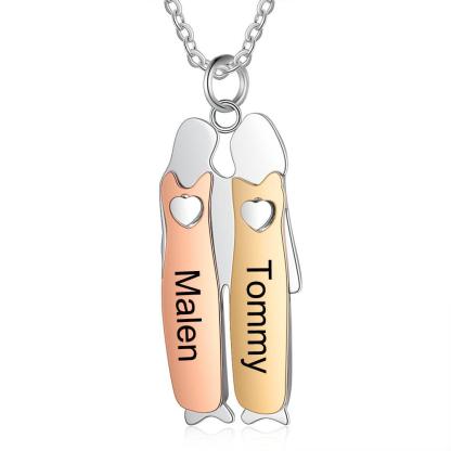 Personalized 925 Sterling Silver Two Sisters Necklace - Personalized Jewel