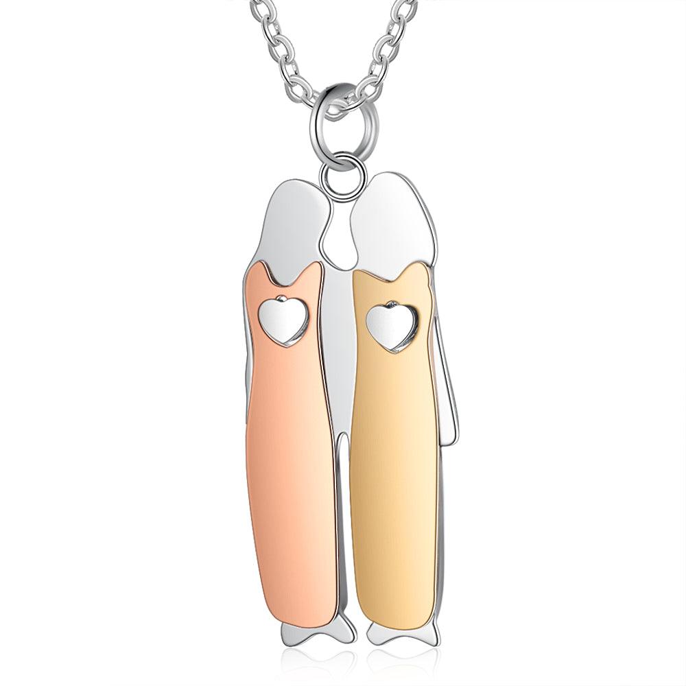 Personalized 925 Sterling Silver Two Sisters Necklace - Personalized Jewel