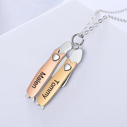 Personalized 925 Sterling Silver Two Sisters Necklace - Personalized Jewel