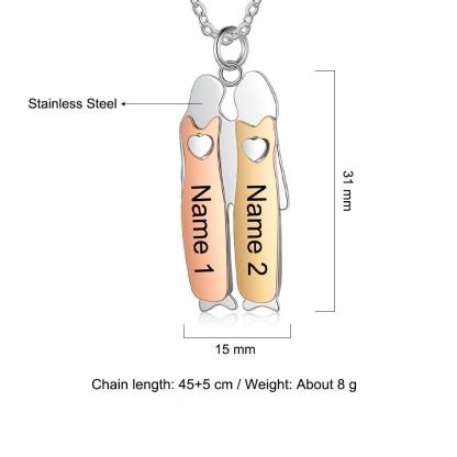 Personalized 925 Sterling Silver Two Sisters Necklace - Personalized Jewel