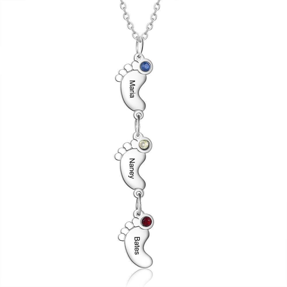 Personalized Baby Feet Stainless Steel Necklace For Women Fashion Pendant For Ladies - Personalized Jewel