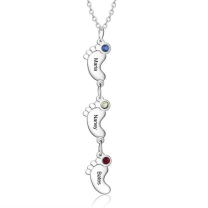 Personalized Baby Feet Stainless Steel Necklace For Women Fashion Pendant For Ladies - Personalized Jewel
