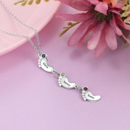 Personalized Baby Feet Stainless Steel Necklace For Women Fashion Pendant For Ladies - Personalized Jewel