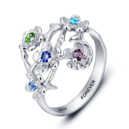 Personalized Birthstone Jewelry Party Accessories Engrave Name Ring ykc925 Sterling Silver Rings For Women - Personalized Jewel