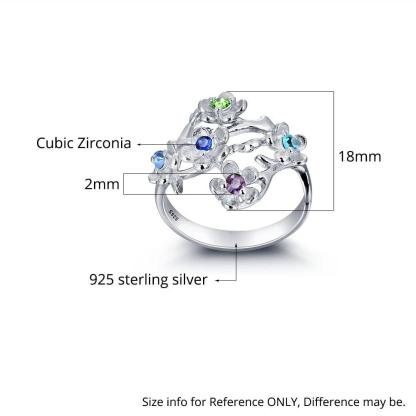 Personalized Birthstone Jewelry Party Accessories Engrave Name Ring ykc925 Sterling Silver Rings For Women - Personalized Jewel