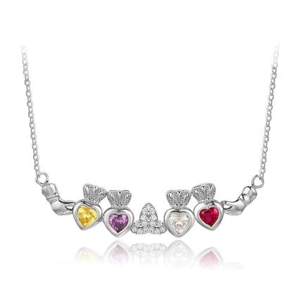 Personalized Birthstone Necklace Heart Stone 925 Sterling Silver Necklaces & Pendants Gift For Girl Friend - Personalized Jewel