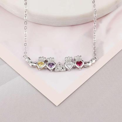 Personalized Birthstone Necklace Heart Stone 925 Sterling Silver Necklaces & Pendants Gift For Girl Friend - Personalized Jewel