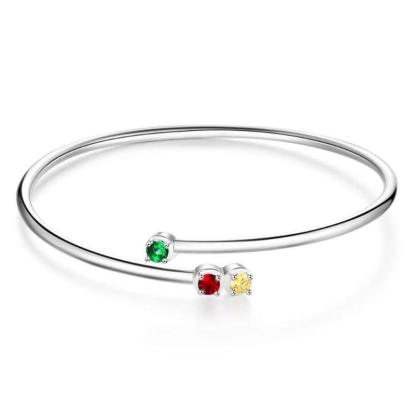Personalized Bracelets with 3 Custom Birthstones - Personalized Jewel