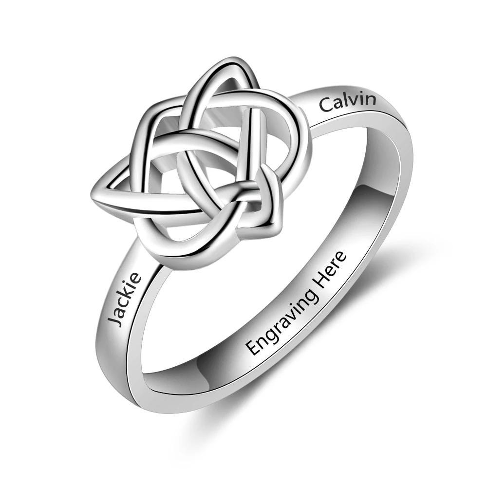 Personalized Celtics Knot Design Copper Rings for Women - Custom Engraved Name – Vintage Jewelry Gift  - Personalized Jewel