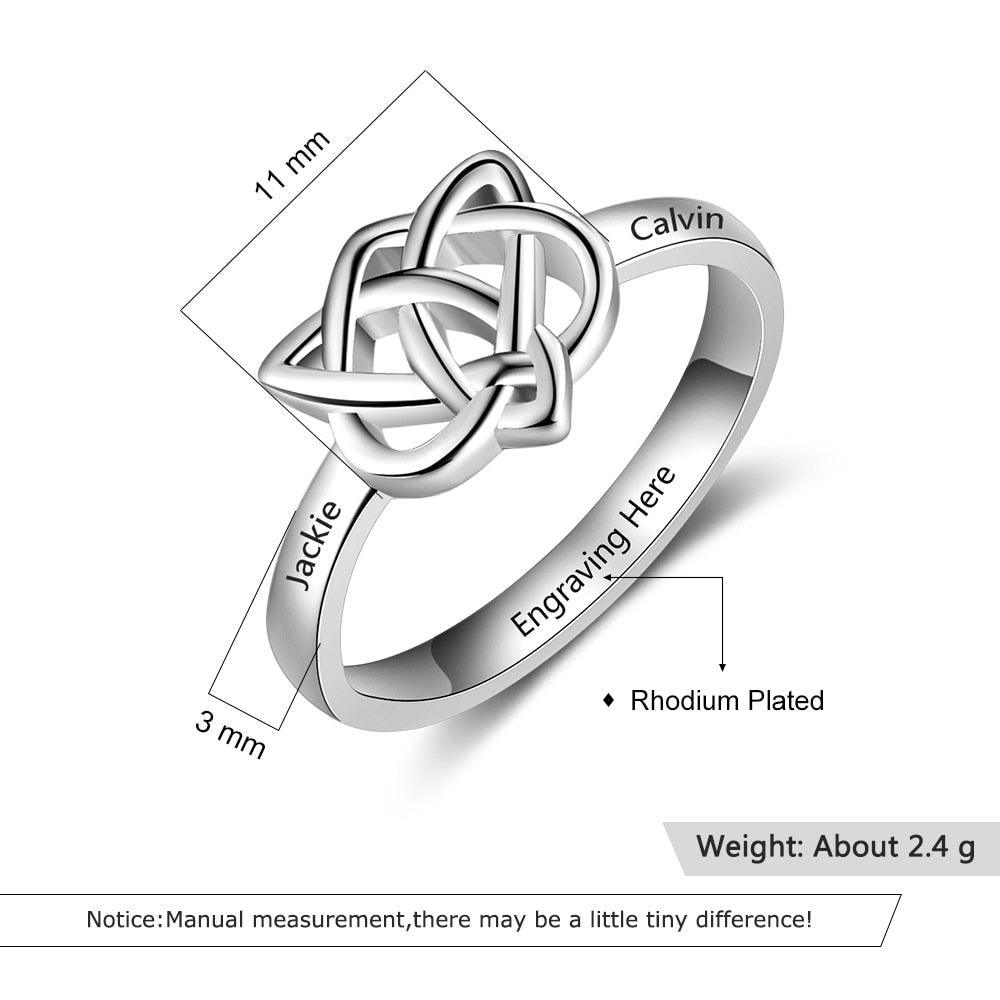 Personalized Celtics Knot Design Copper Rings for Women - Custom Engraved Name – Vintage Jewelry Gift  - Personalized Jewel