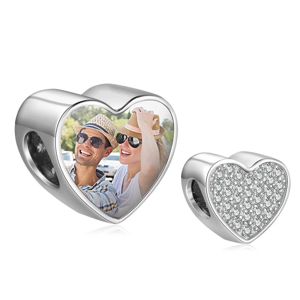 Personalized Charms Photo Beads Fit DIY Bracelet With Cubic Zirconia - Personalized Jewel