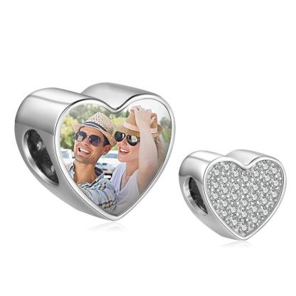 Personalized Charms Photo Beads Fit DIY Bracelet With Cubic Zirconia - Personalized Jewel