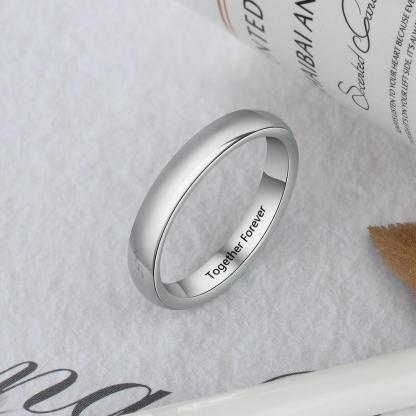 Personalized Classic Plain Sterling Silver Unisex Wedding Ring-Personalized Jewels