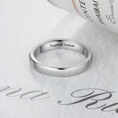 Personalized Classic Plain Sterling Silver Unisex Wedding Ring-Personalized Jewels