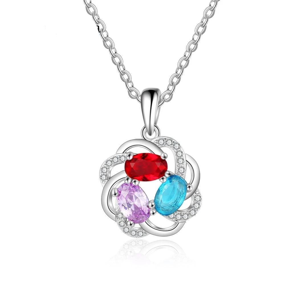 Personalized Copper 3 Oval Birthstones Pendant Necklace Gift for Women - Personalized Jewel