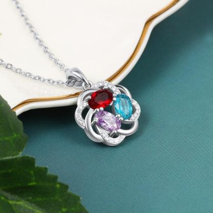 Personalized Copper 3 Oval Birthstones Pendant Necklace Gift for Women - Personalized Jewel