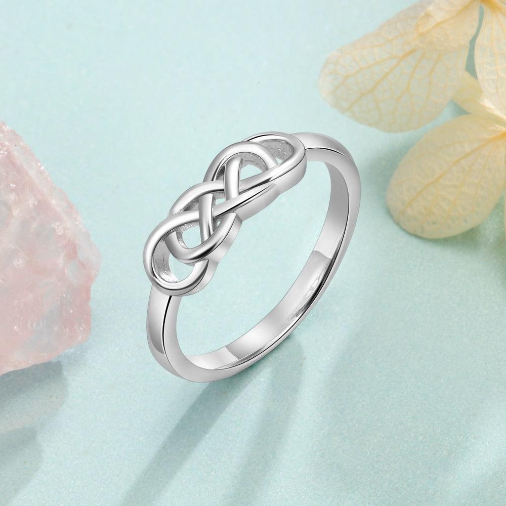 Personalized Copper Engraved Names Braided Knot Jewelry Rings Gift for Women - Personalized Jewel