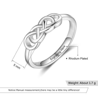 Personalized Copper Engraved Names Braided Knot Jewelry Rings Gift for Women - Personalized Jewel