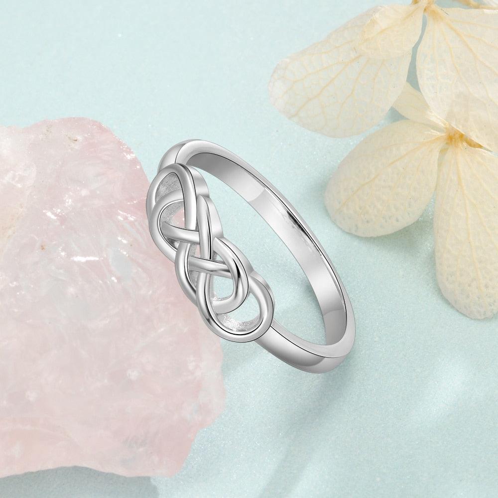 Personalized Copper Engraved Names Braided Knot Jewelry Rings Gift for Women - Personalized Jewel