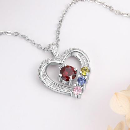 Personalized Copper Necklace With 3 Birthstones Pendant - Personalized Jewel