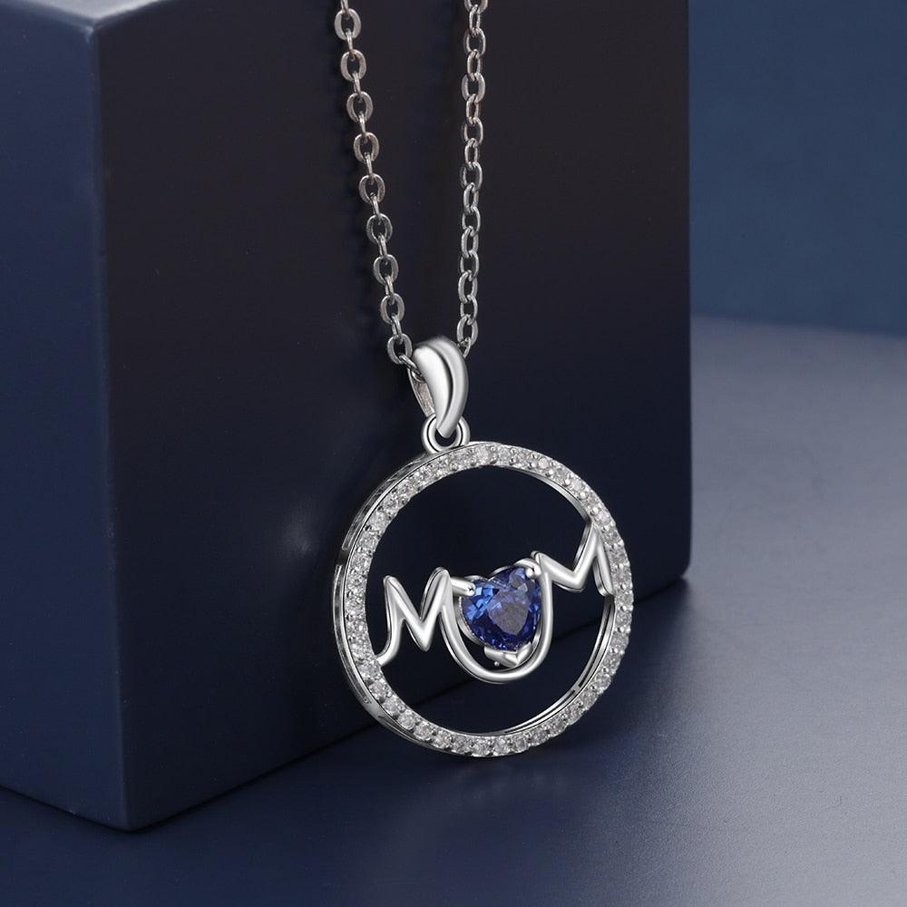 Personalized Copper Necklace With Round Pendant And Customized CZ Birthstone Jewelry Gift for Mother’s Day - Personalized Jewel