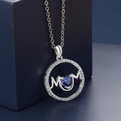 Personalized Copper Necklace With Round Pendant And Customized CZ Birthstone Jewelry Gift for Mother’s Day - Personalized Jewel