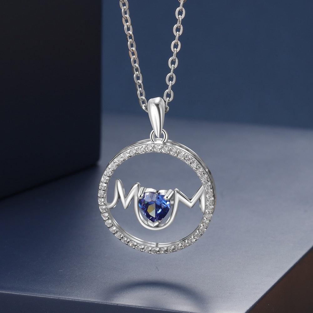 Personalized Copper Necklace With Round Pendant And Customized CZ Birthstone Jewelry Gift for Mother’s Day - Personalized Jewel