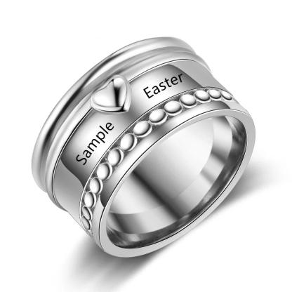 Personalized Copper Wide Rings for Women Custom Names Jewelry - Personalized Jewel