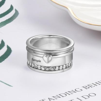 Personalized Copper Wide Rings for Women Custom Names Jewelry - Personalized Jewel