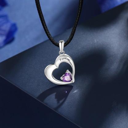 Personalized Couple’s 2 Necklace 2 Custom Birthstones and 2 Name Engravings Necklace - Personalized Jewel