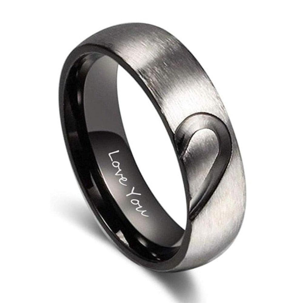 Personalized Couple’s Rings Custom Inner Engraving And Zirconia Stone Promise Unisex Ring - Personalized Jewel