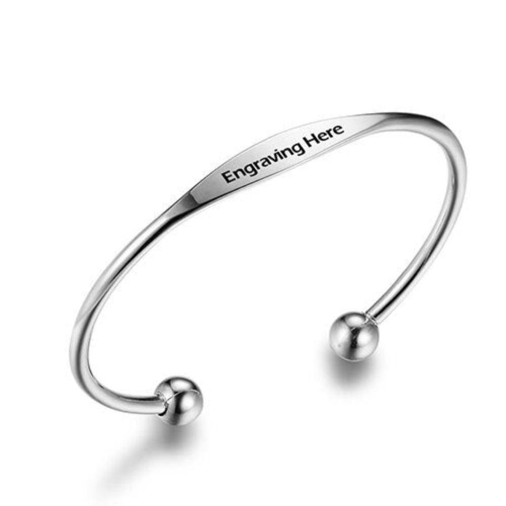 Personalized Cuff Bracelets Stainless Steel Open Bangles Women Fashion Jewelry Female Charm Bracelet Gift - Personalized Jewel