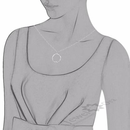 Personalized Custom 2 Names Necklace for Women 925 Sterling Silver Circle Necklace with Heart Fine Jewelry - Personalized Jewel