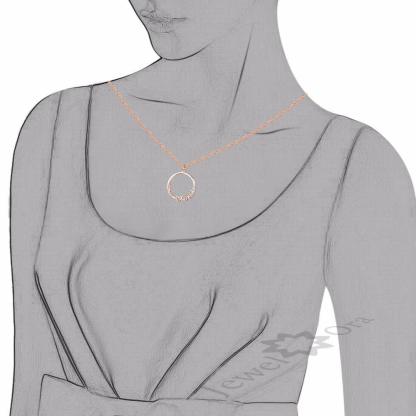 Personalized Custom 2 Names Necklace for Women 925 Sterling Silver Circle Necklace with Heart Fine Jewelry - Personalized Jewel