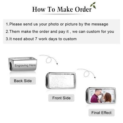 Personalized Custom Photo And Text Engrave Beads for Bracelet And Necklace - Personalized Jewel