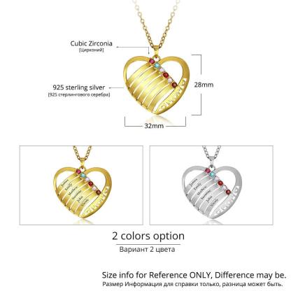 Personalized Engrave Love Pendants Necklaces Heart 925 Sterling Silver Necklaces & Pendants Mother's Day Gift - Personalized Jewel