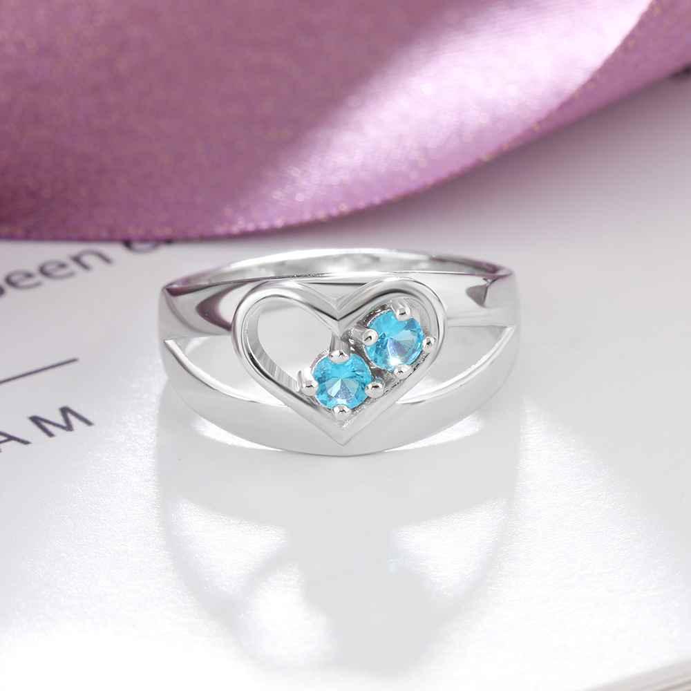 Personalized Engrave Names and Birthstone Ring Jewelry Gift - Personalized Jewel