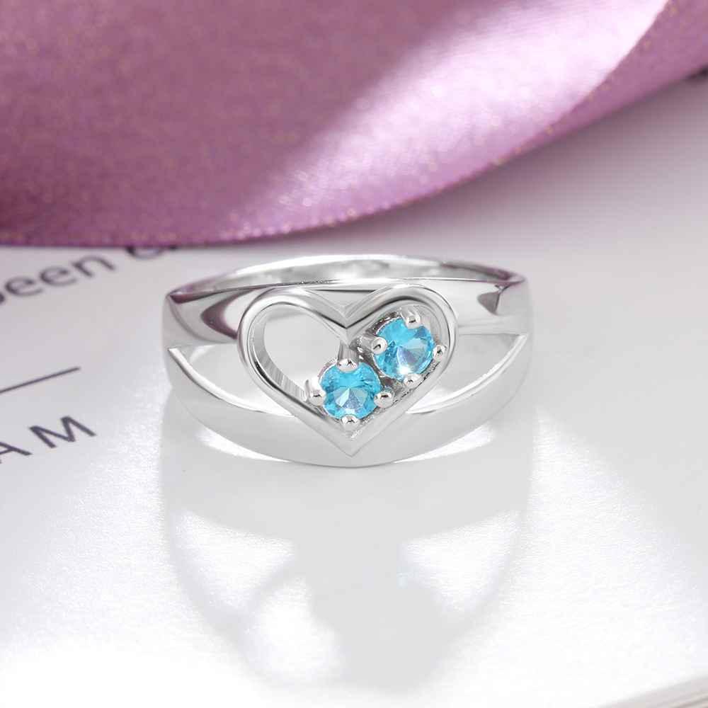 Personalized Engrave Names and Birthstone Ring Jewelry Gift - Personalized Jewel