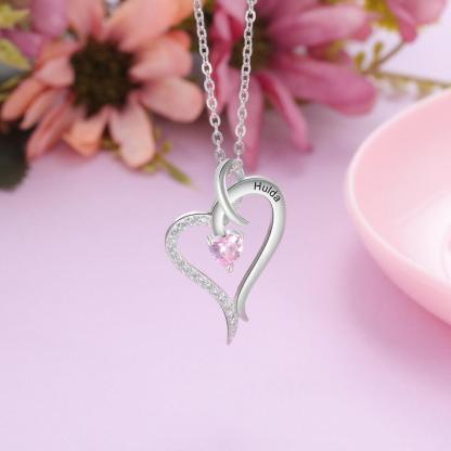 Personalized Engraved Birthstone Heart Necklace- Heart Necklace for Women- Accessories for Women- Fashion Jewellery for Women - Personalized Jewel