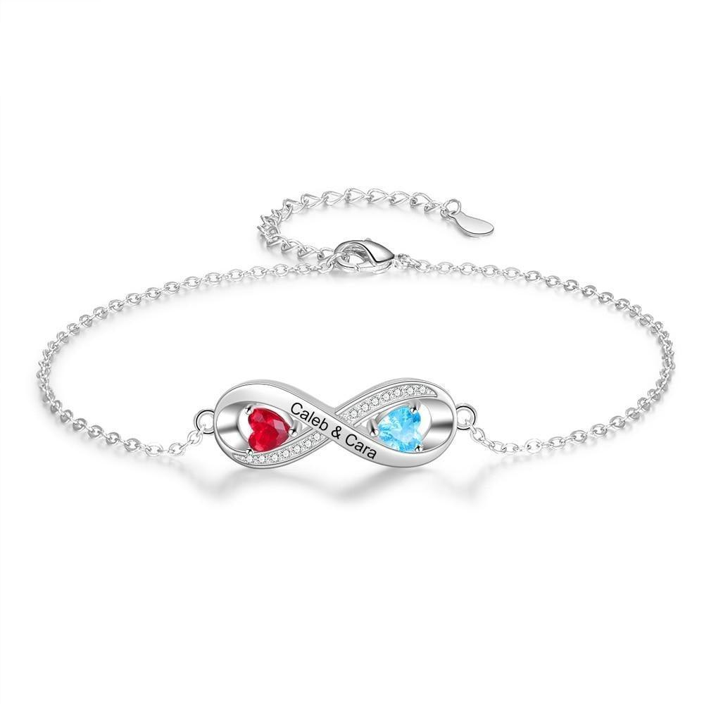 Personalized Engraved Infinity Bracelet Infinity Charm Engraved Bracelet for Women - Personalized Jewel