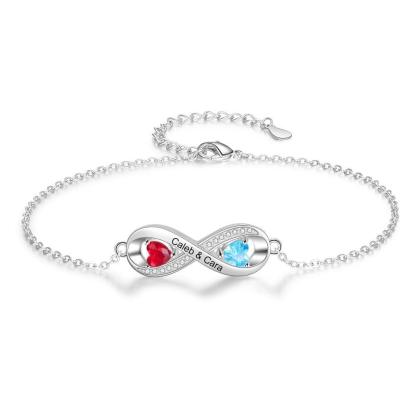 Personalized Engraved Infinity Bracelet Infinity Charm Engraved Bracelet for Women - Personalized Jewel