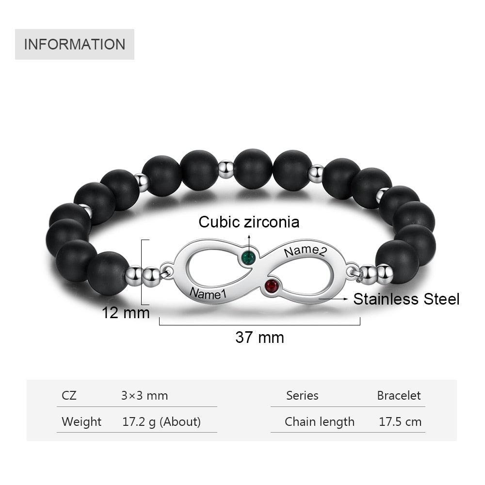 Personalized Engraving Infinity Bracelet for Women - Personalized Jewel
