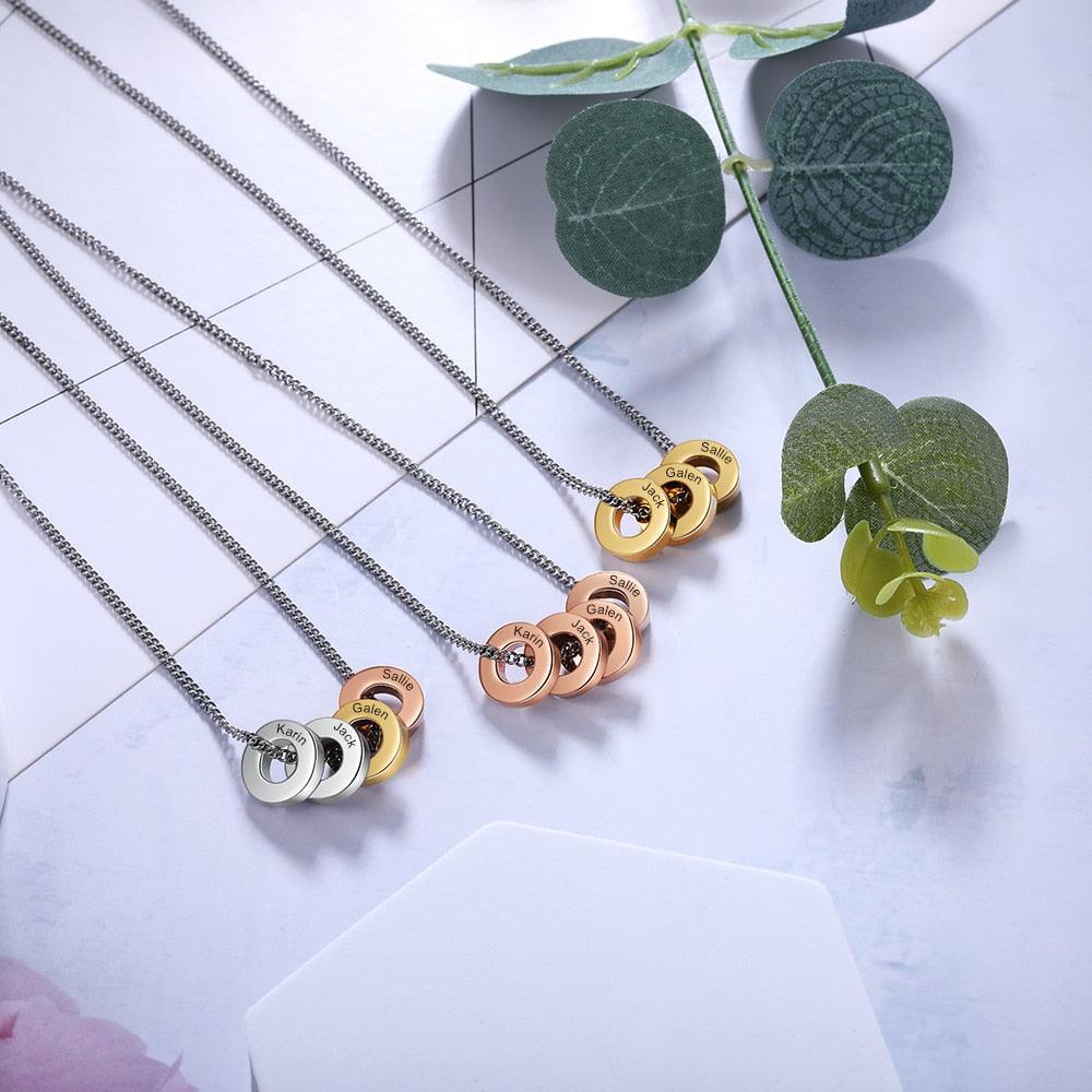 Personalized Family Bead Name Necklace for Women - Personalized Jewel